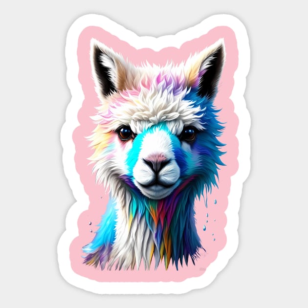 Alpaca splash art T2 Sticker by knk.design